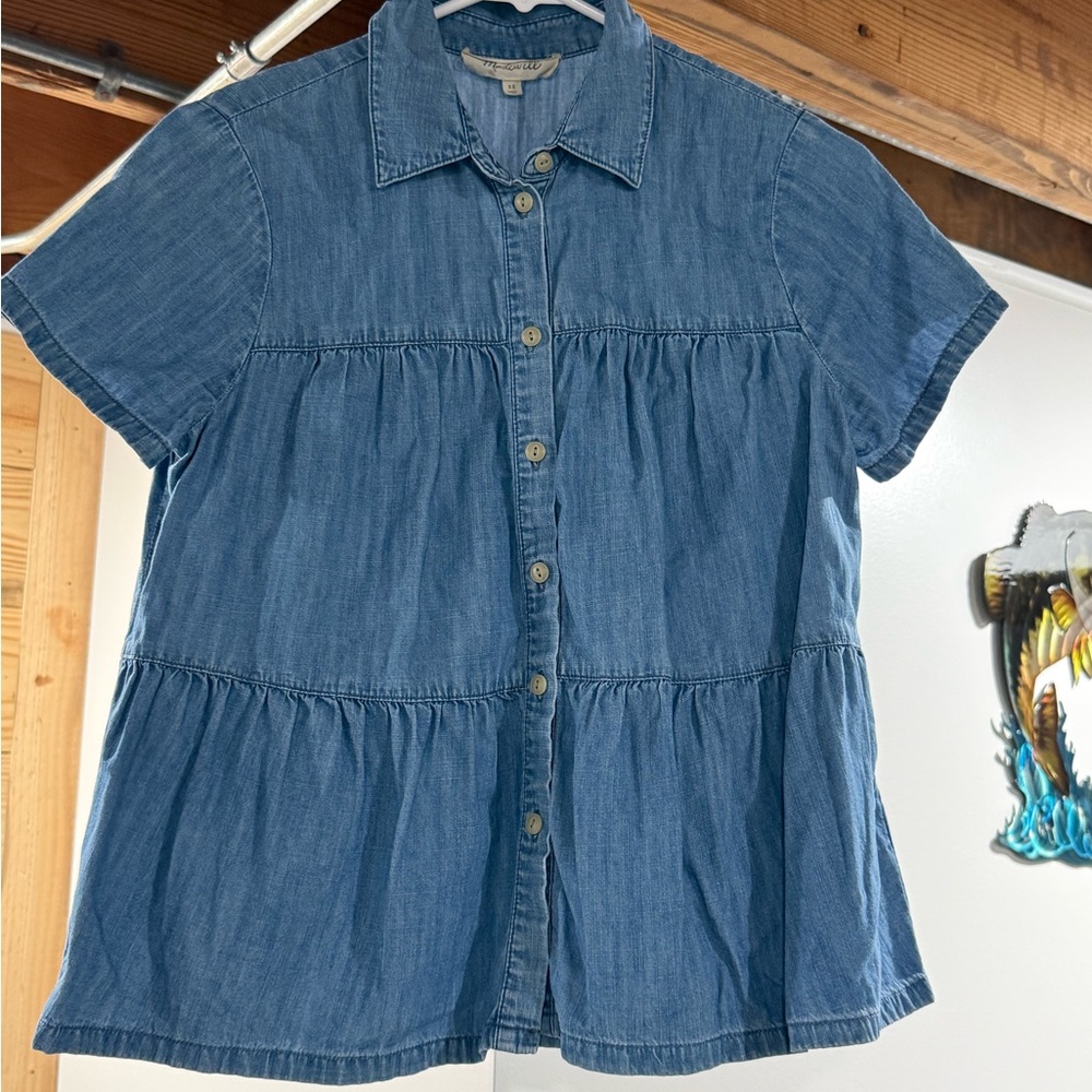Madewell Blue Denim Button-Down Shirt